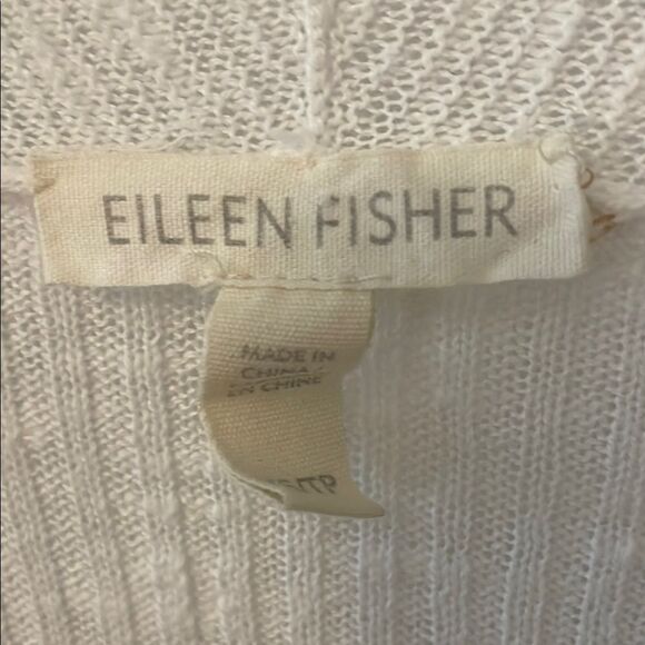 Eileen Fisher White Organic Linen & Cotton Blend Cardigan - Picture 2 of 5